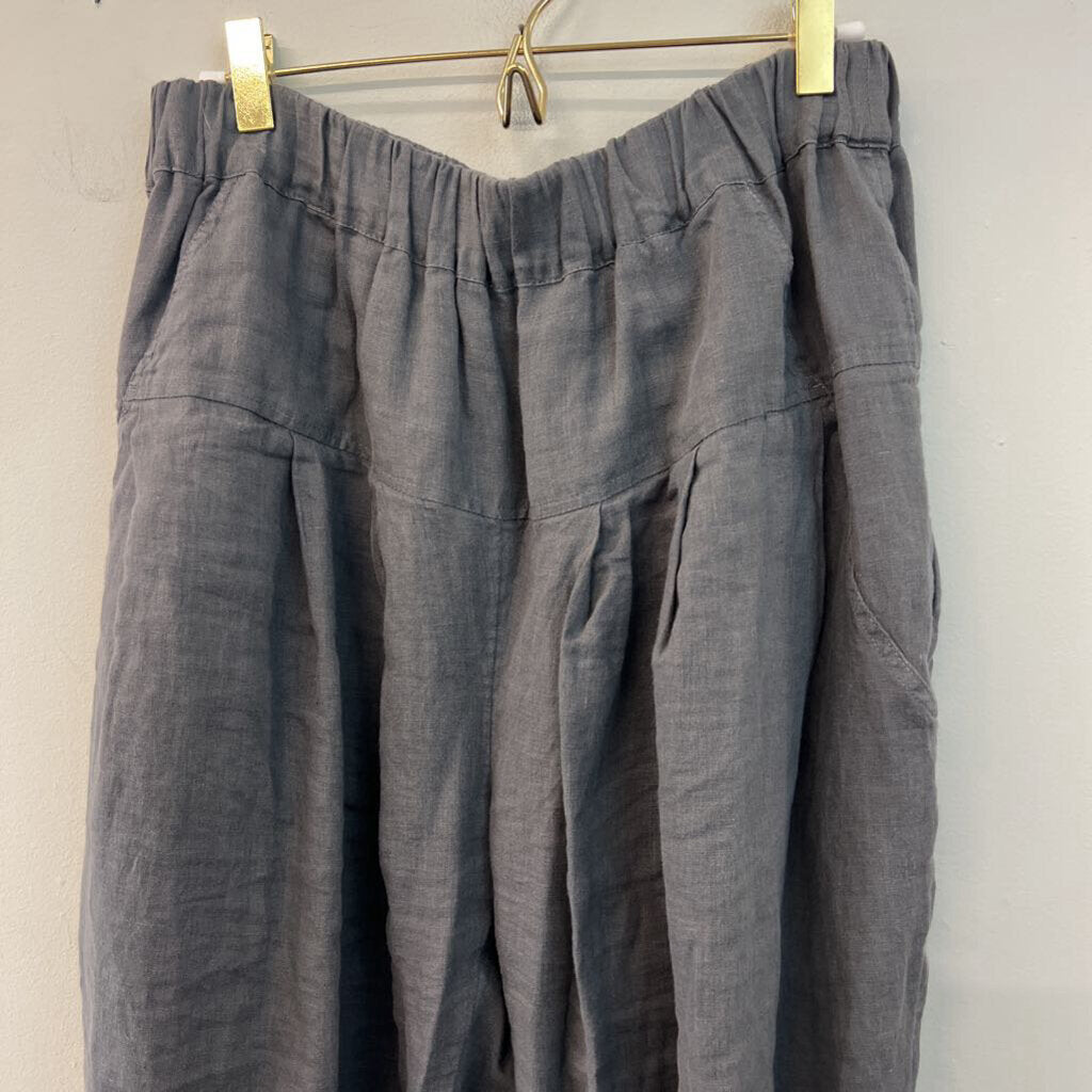 Yuvita Grey Linen Pull On Pants XXL