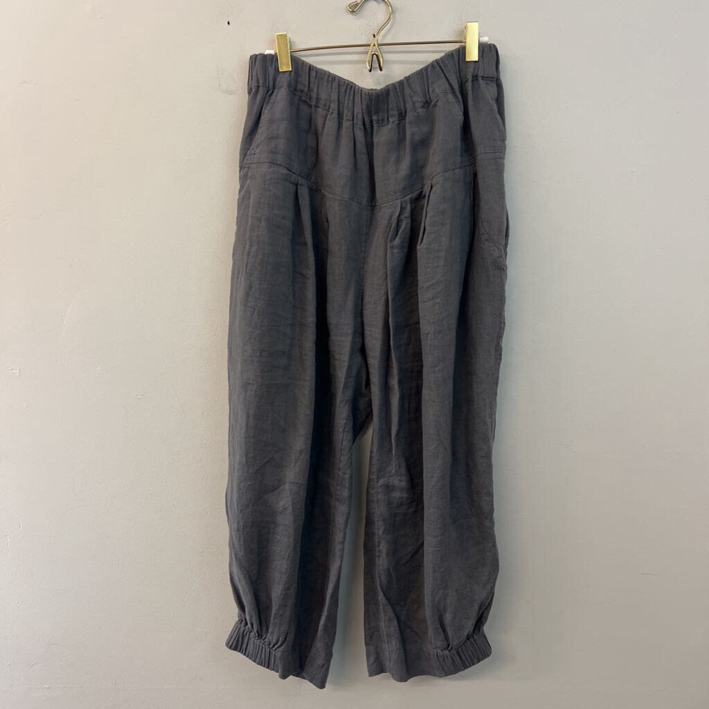Yuvita Grey Linen Pull On Pants XXL