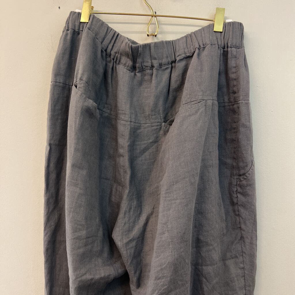 Yuvita Grey Linen Pull On Pants XXL