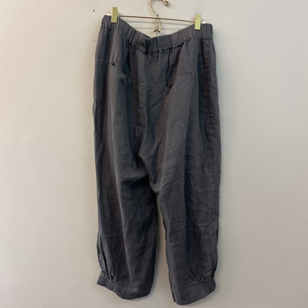 Yuvita Grey Linen Pull On Pants XXL