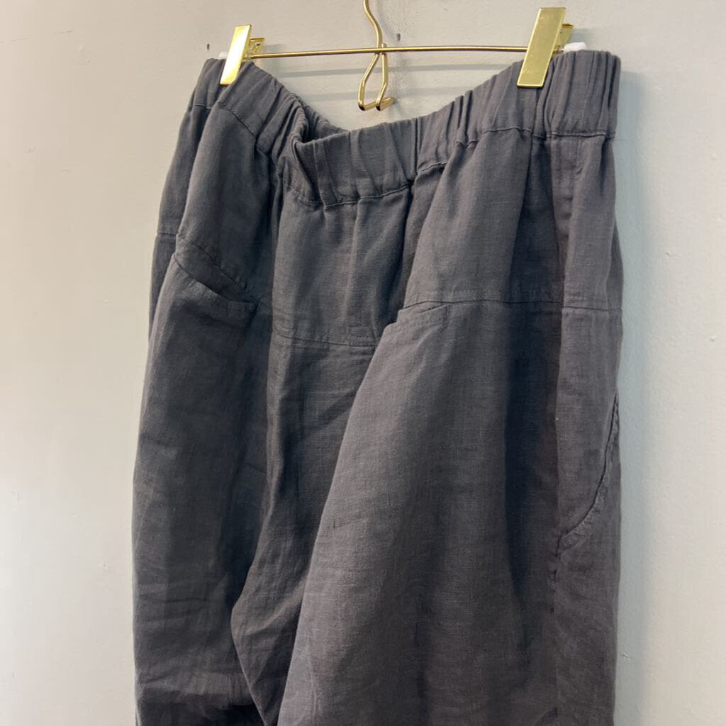 Yuvita Grey Linen Pull On Pants XXL