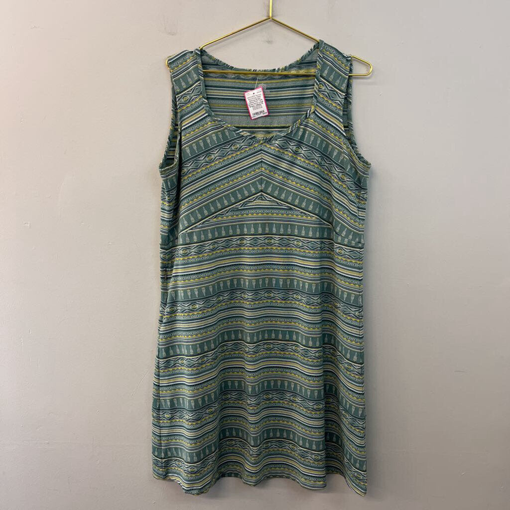 Sherpa Green/ Yellow Print Tank Dress Extra Large