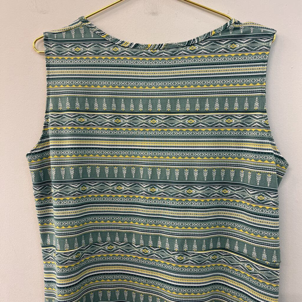 Sherpa Green/ Yellow Print Tank Dress Extra Large