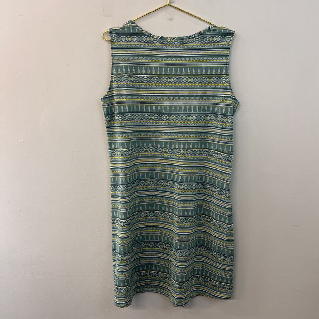 Sherpa Green/ Yellow Print Tank Dress Extra Large
