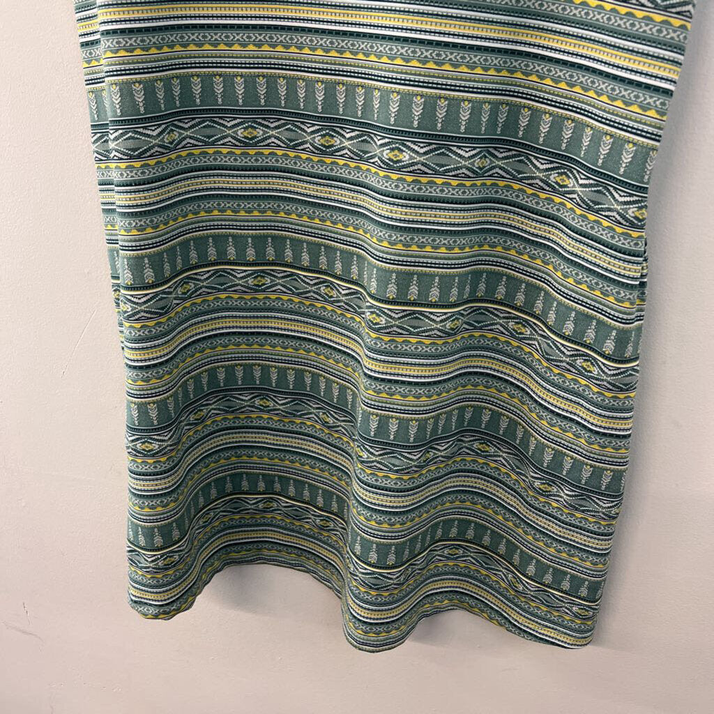 Sherpa Green/ Yellow Print Tank Dress Extra Large