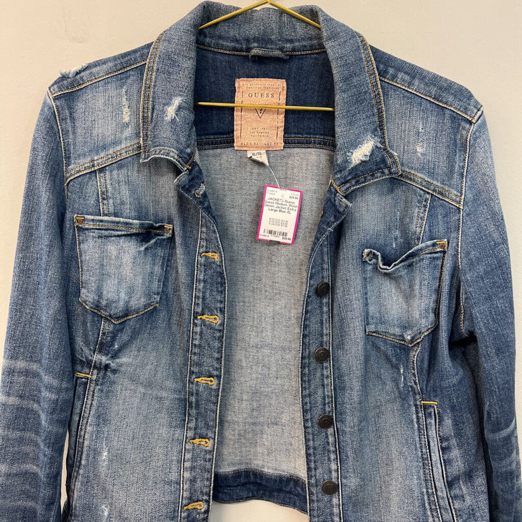 Guess Medium Wash Denim Jacket Extra Large
