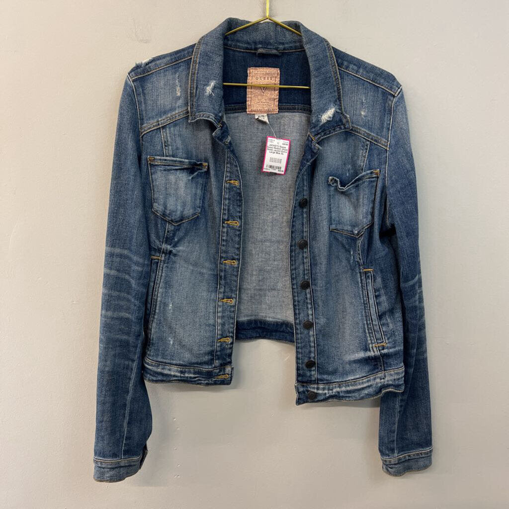 Guess Medium Wash Denim Jacket Extra Large