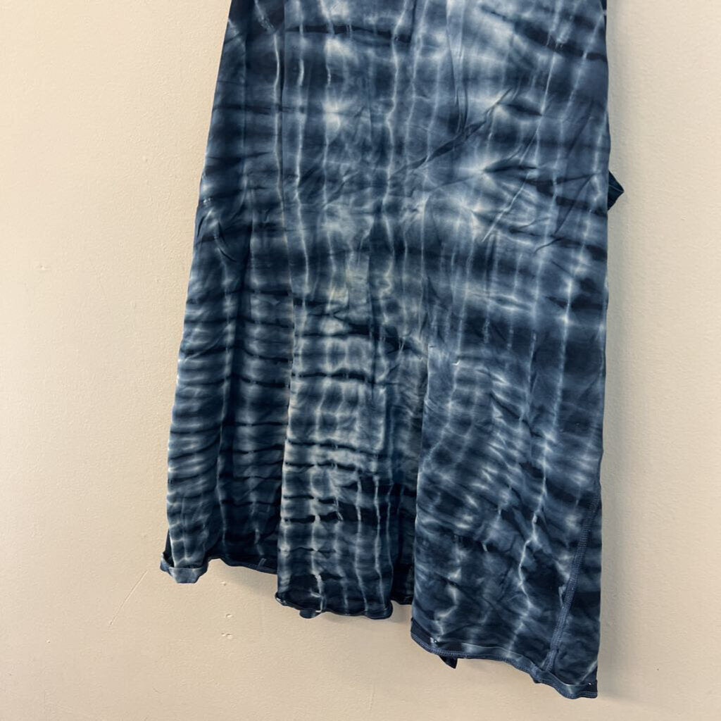 Lululemon Blue/ White Print Open Split Back Tank Top Medium