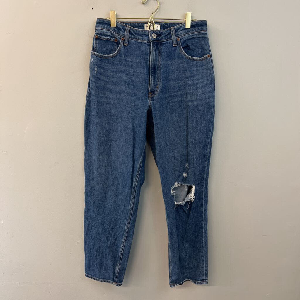 Abercrombie and Fitch Dark Wash The Mom High Rise Jeans 30