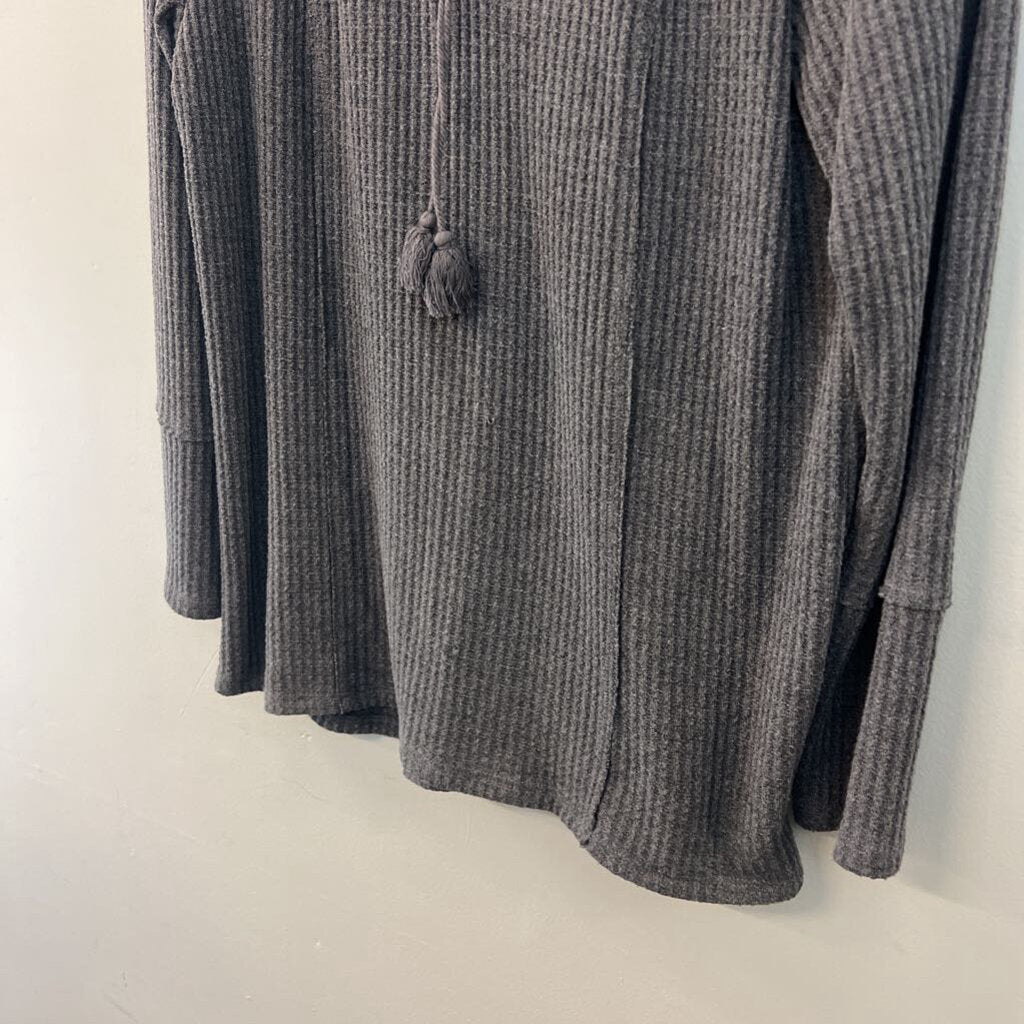 Style and Co Grey Waffle Knit Long Sleeve Top Extra Large