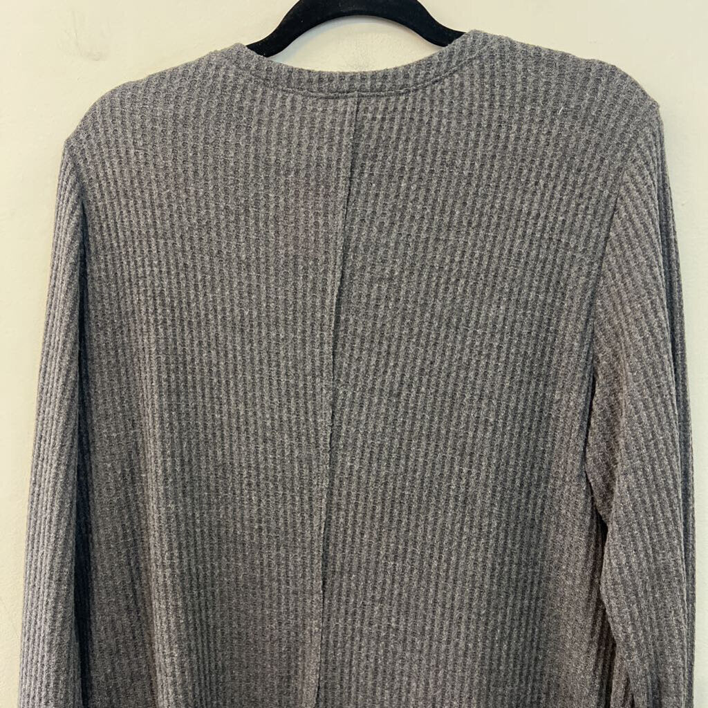 Style and Co Grey Waffle Knit Long Sleeve Top Extra Large