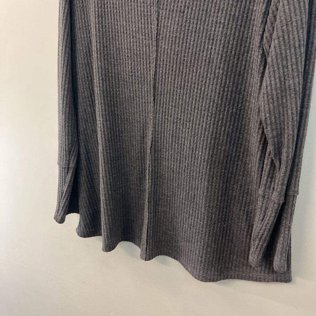 Style and Co Grey Waffle Knit Long Sleeve Top Extra Large