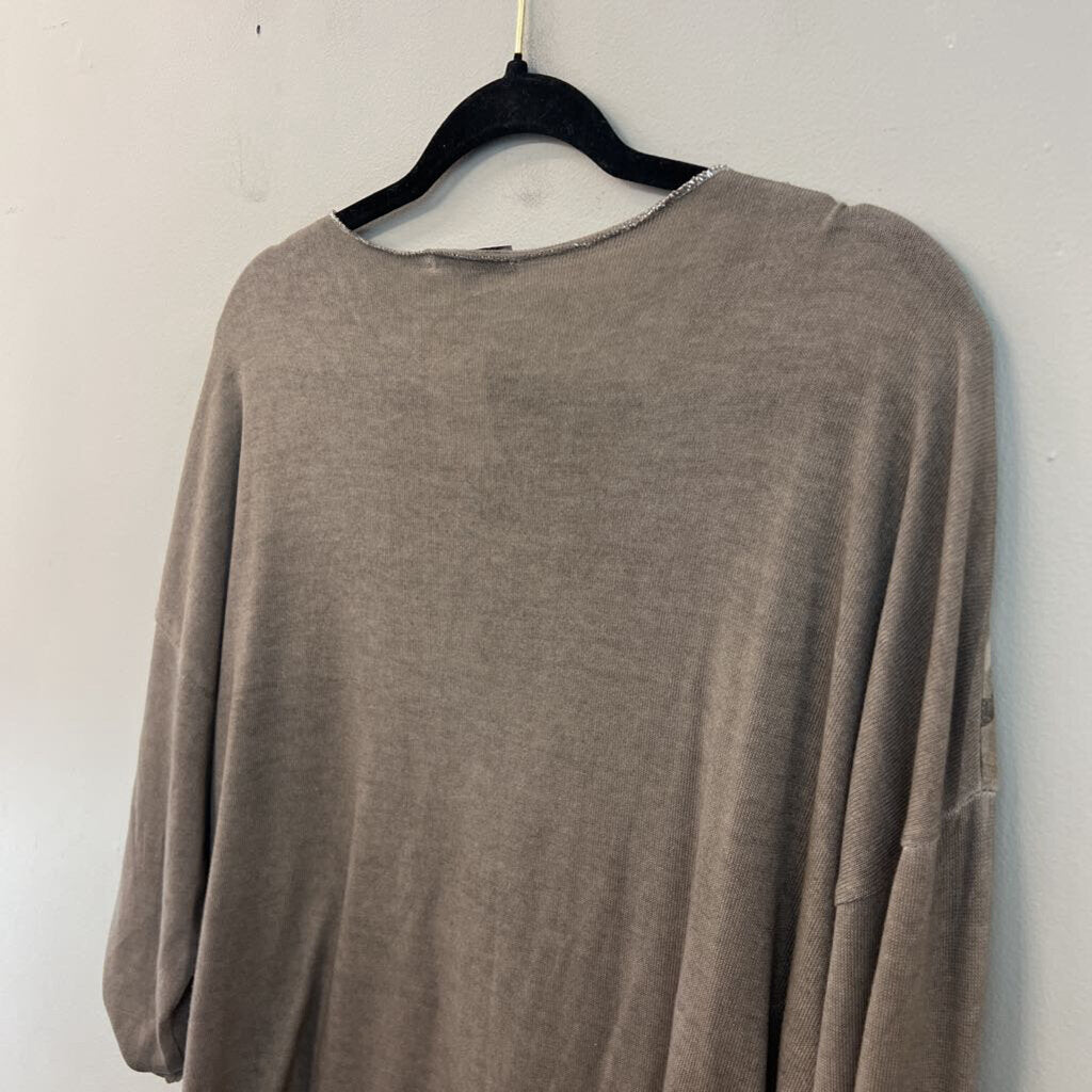 Tempo Paris Grey Shimmer Camo Print Long Sleeve Top Medium/ Large
