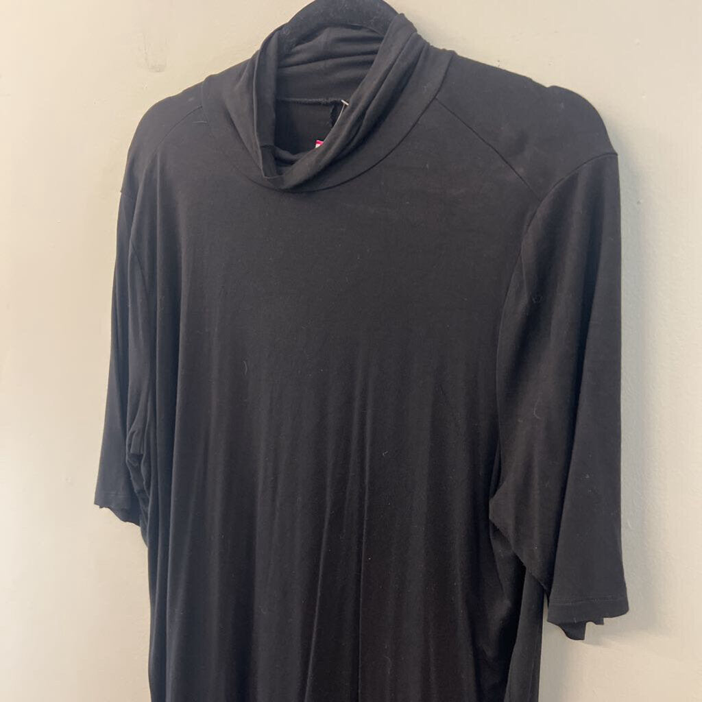 Torrid Super Soft Black Short Sleeve Mock Neck Top 2