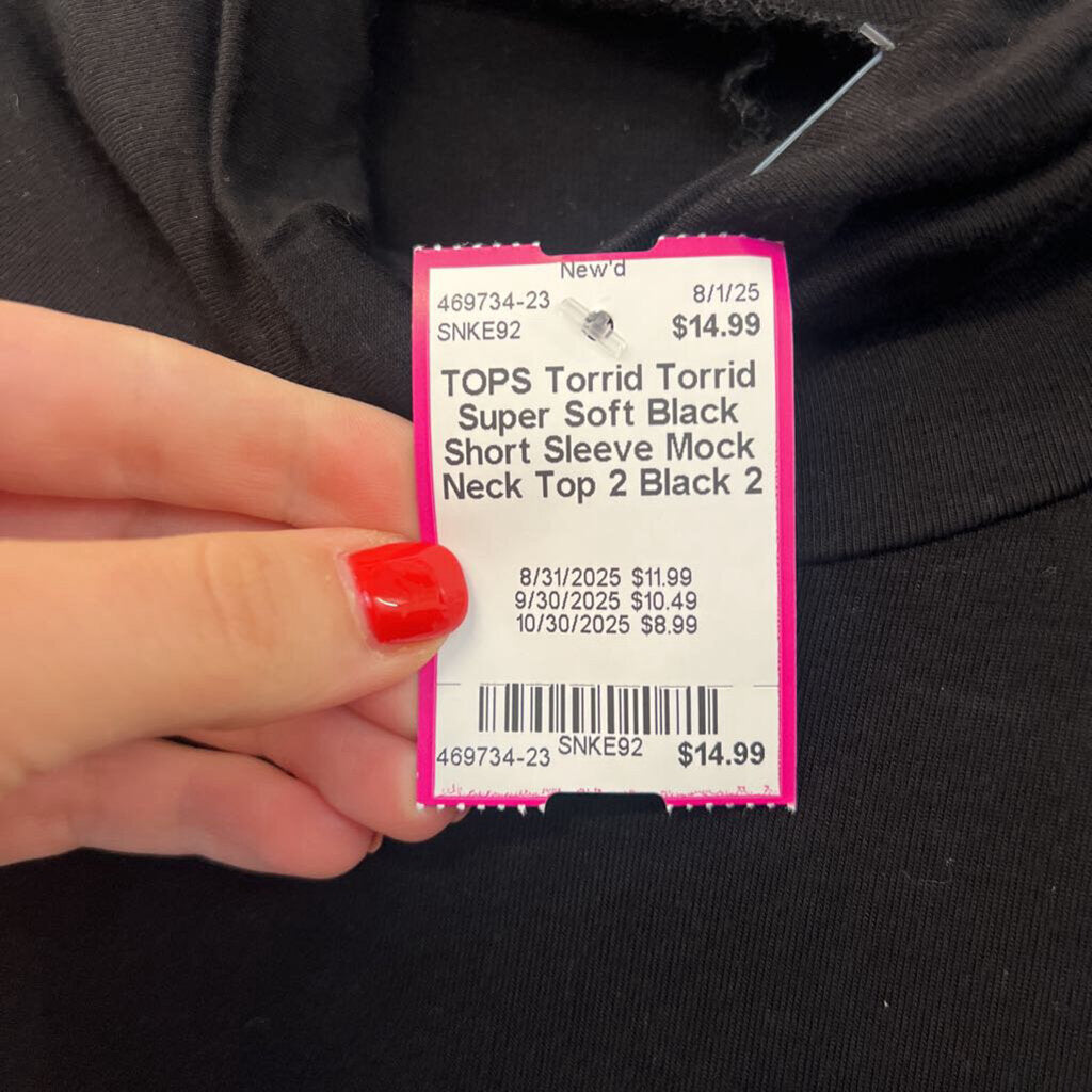 Torrid Super Soft Black Short Sleeve Mock Neck Top 2