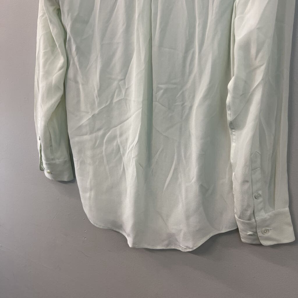 Equipment Femme Light Green 100% Silk Long Sleeve Button Down Top Extra Small