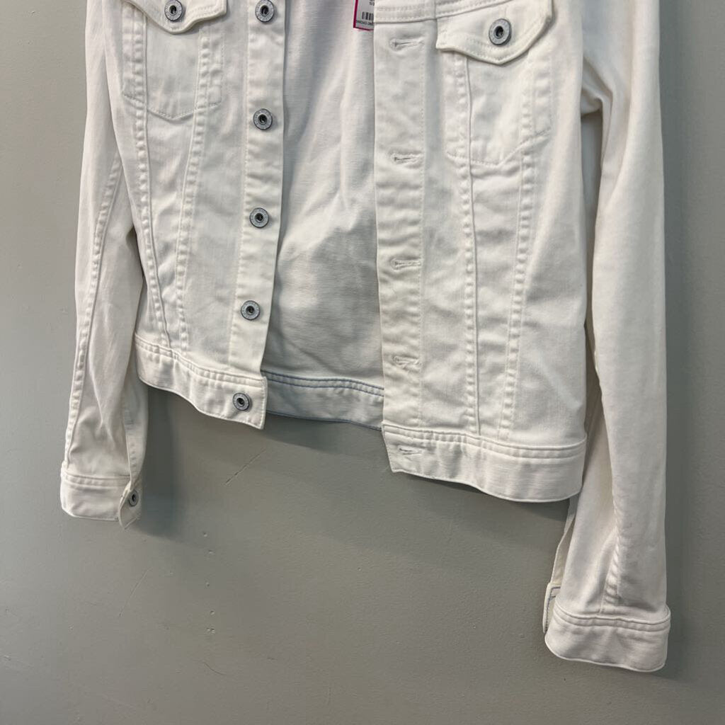 AG White Denim Long Sleeve Denim Jacket Small