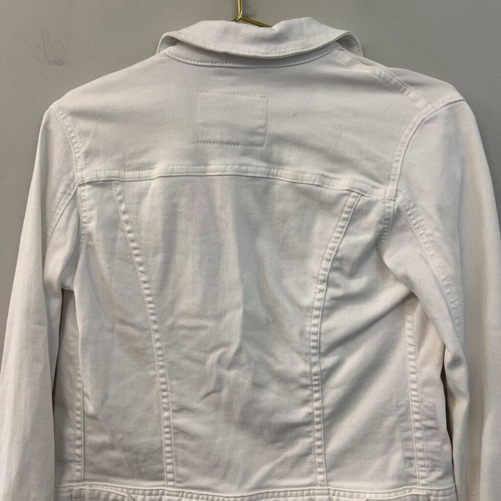 AG White Denim Long Sleeve Denim Jacket Small