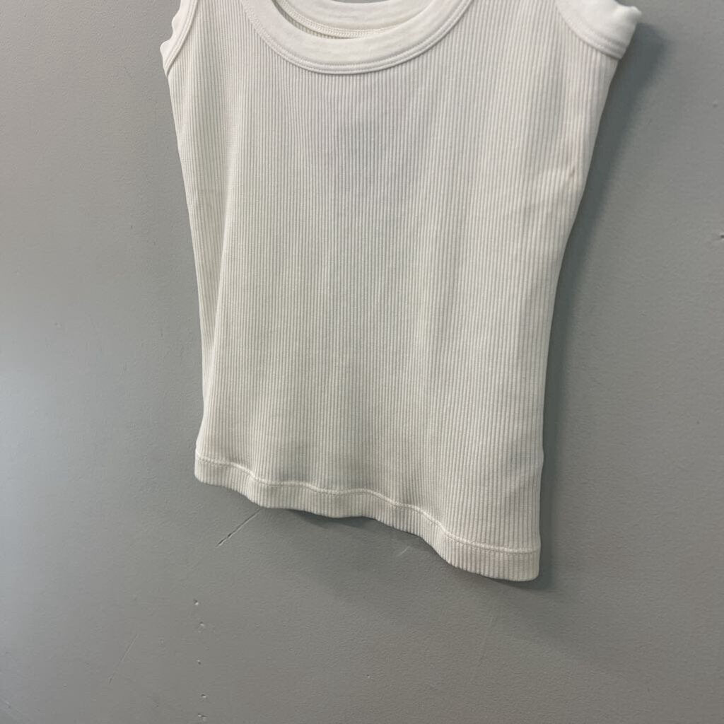 Citizens of Humanity Cream Ribbed Cropped Tank Top Extra Small