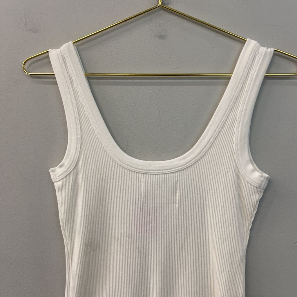 Citizens of Humanity Cream Ribbed Cropped Tank Top Extra Small