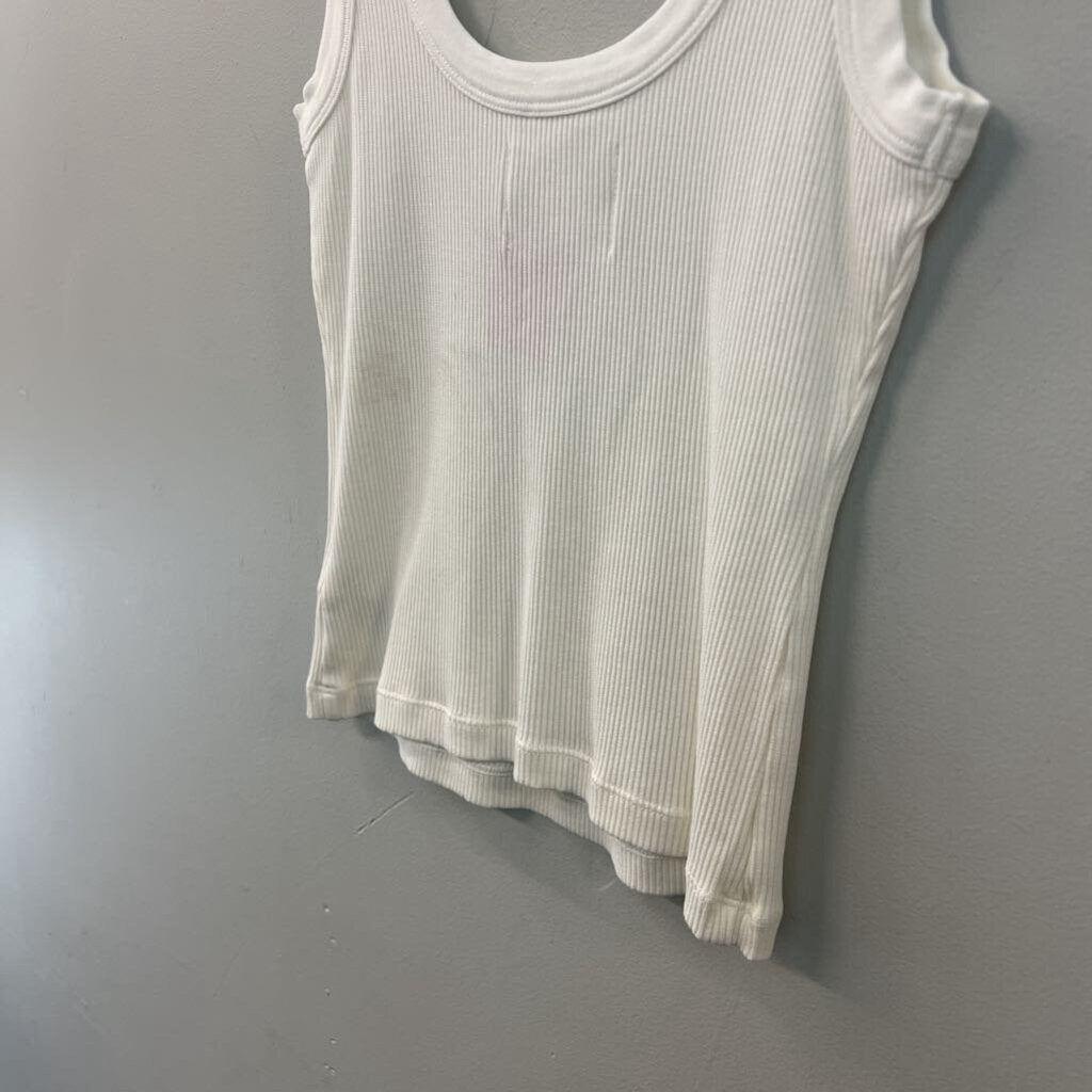 Citizens of Humanity Cream Ribbed Cropped Tank Top Extra Small