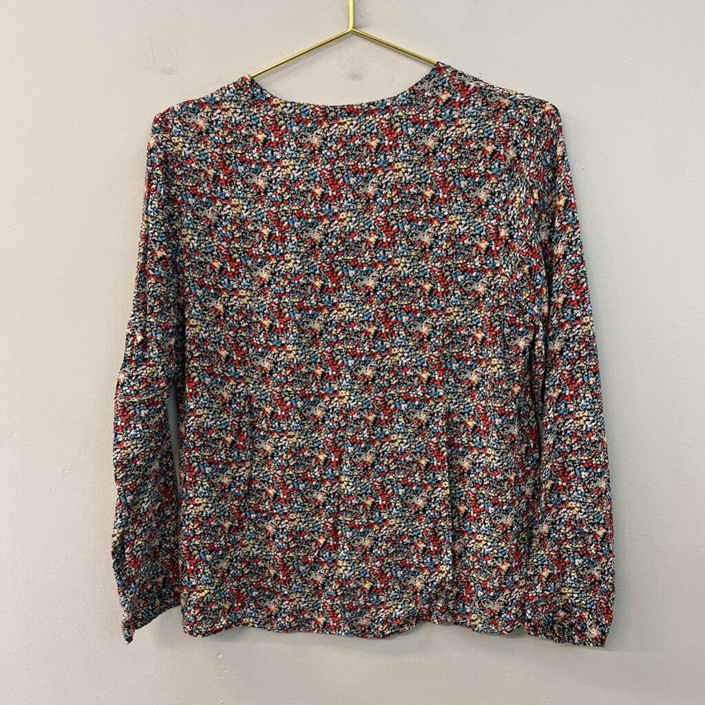 Meadow Rue Black/ Multi Print Long Sleeve Top Small