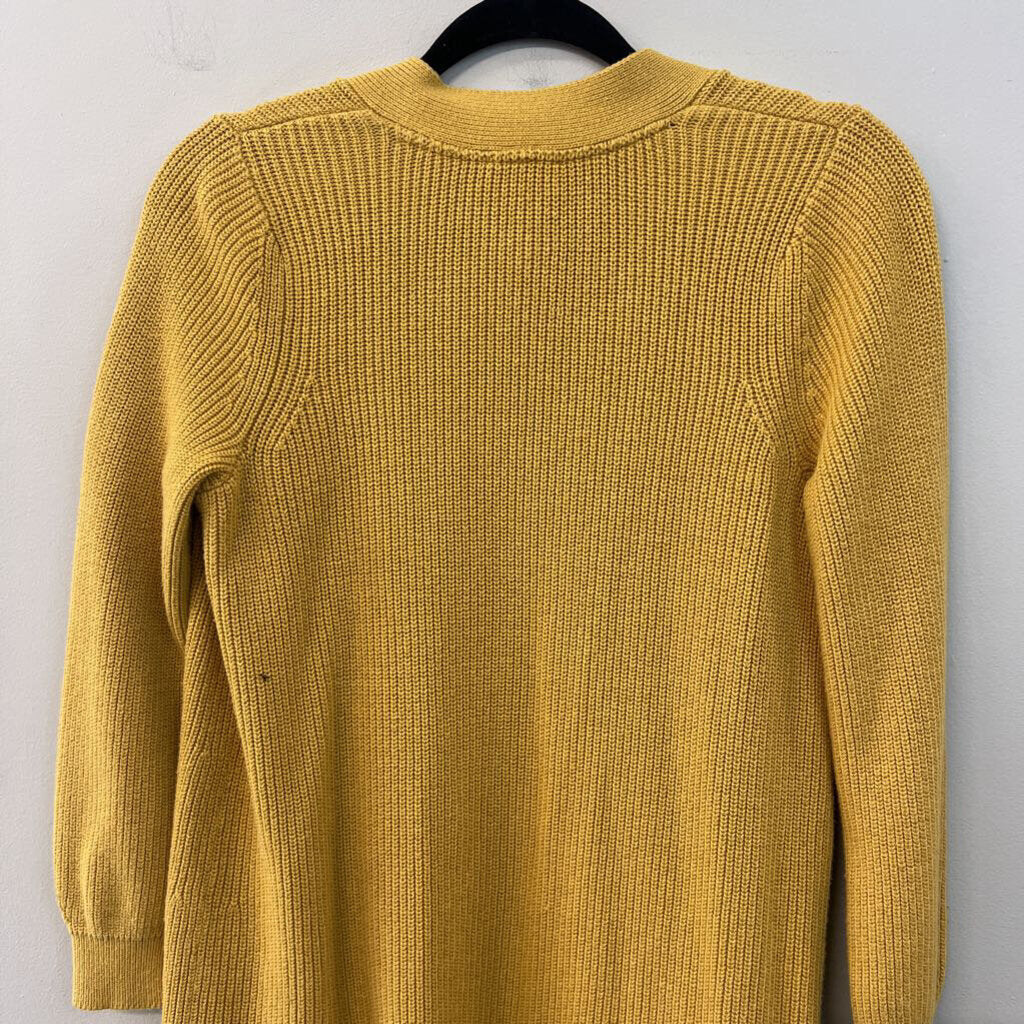 J Jill Golden Yellow Knit Long Sleeve Cardigan Sweater Small