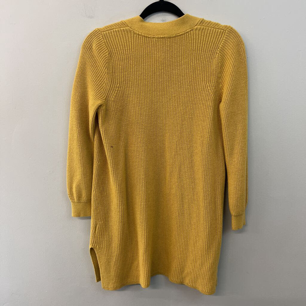 J Jill Golden Yellow Knit Long Sleeve Cardigan Sweater Small