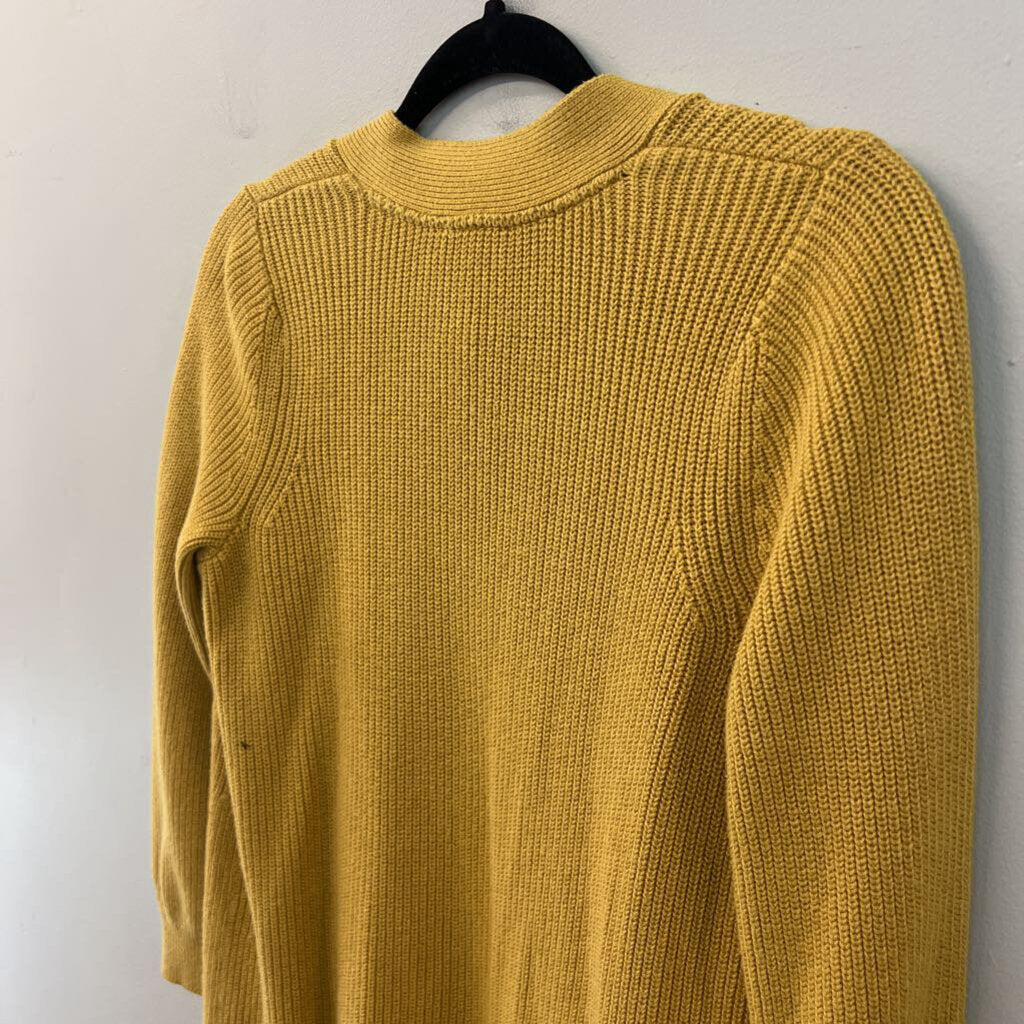 J Jill Golden Yellow Knit Long Sleeve Cardigan Sweater Small