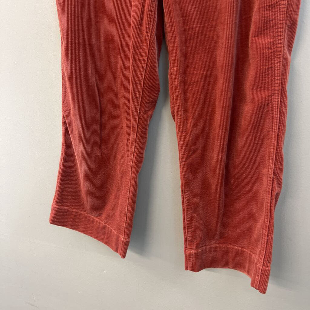 Madewell Orange Corduroy Slim Emmett Wide Leg Crop Pants 27