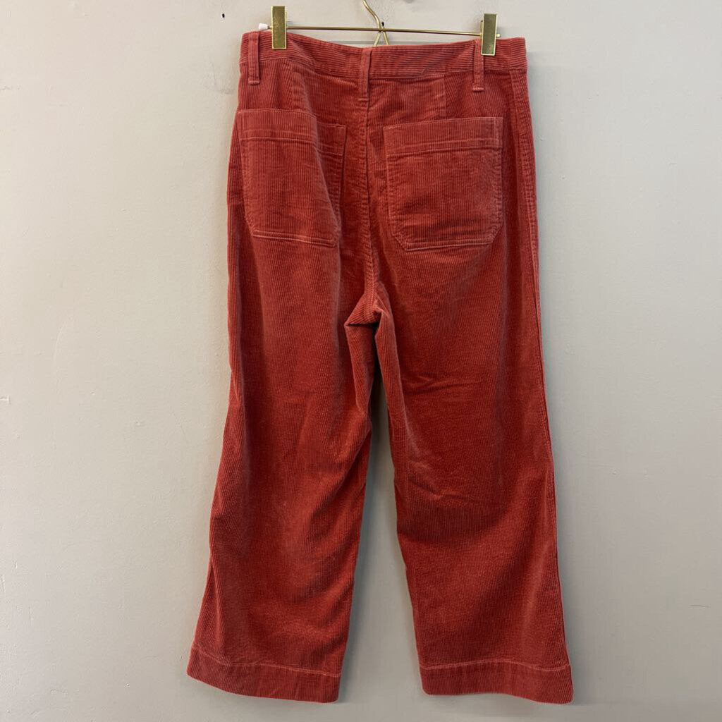Madewell Orange Corduroy Slim Emmett Wide Leg Crop Pants 27