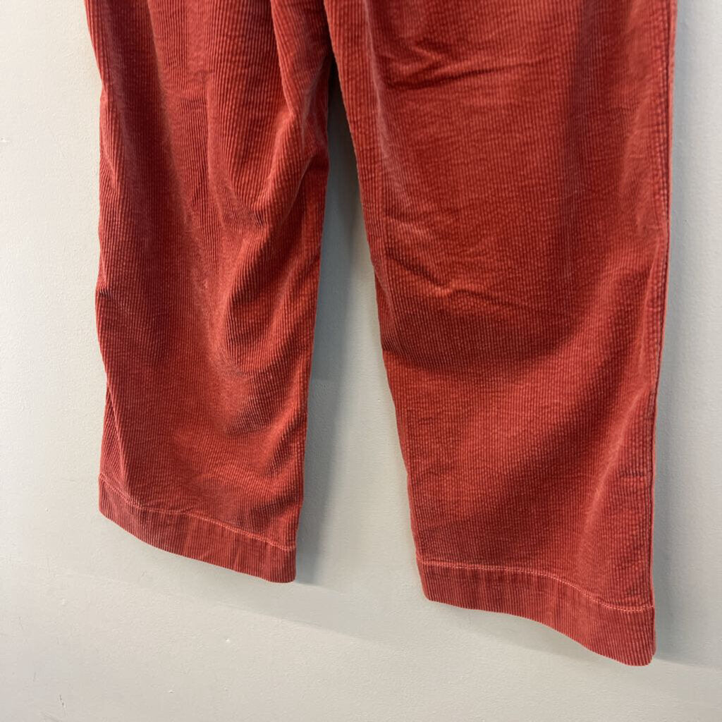 Madewell Orange Corduroy Slim Emmett Wide Leg Crop Pants 27