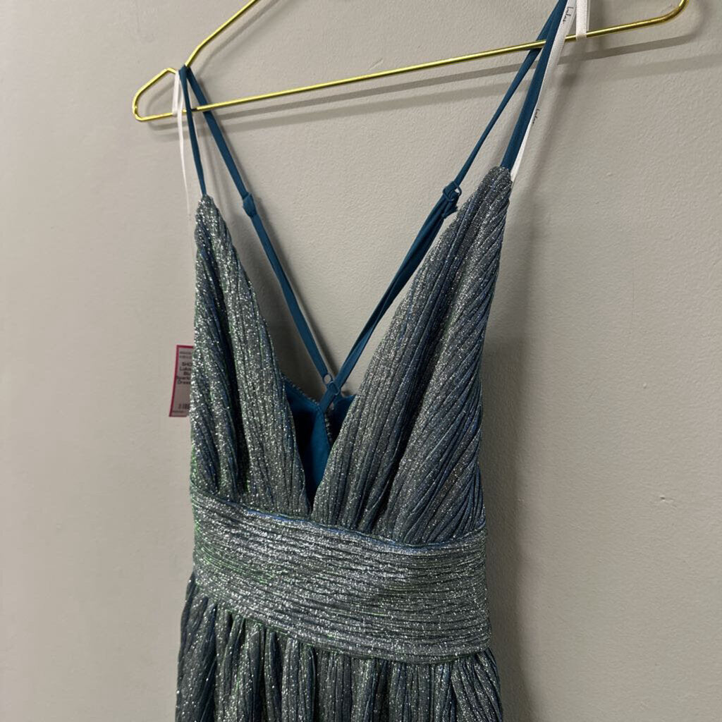 Lulus Green/ Blue Iridescent Sparkle Short Formal Dress Small