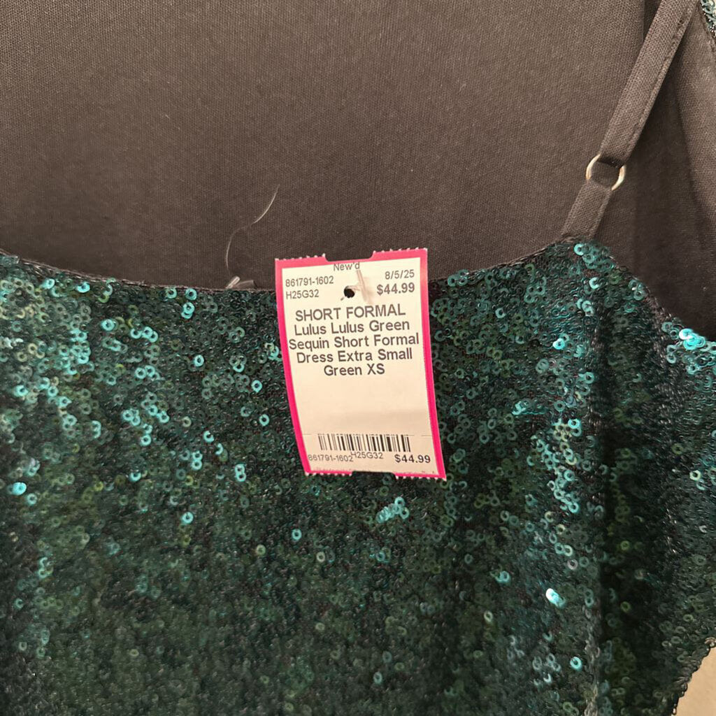 Lulus Green Sequin Short Formal Dress Extra Small