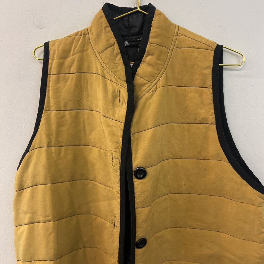 Christy Allen Brown/ Black Quilted Vest Jacket Medium