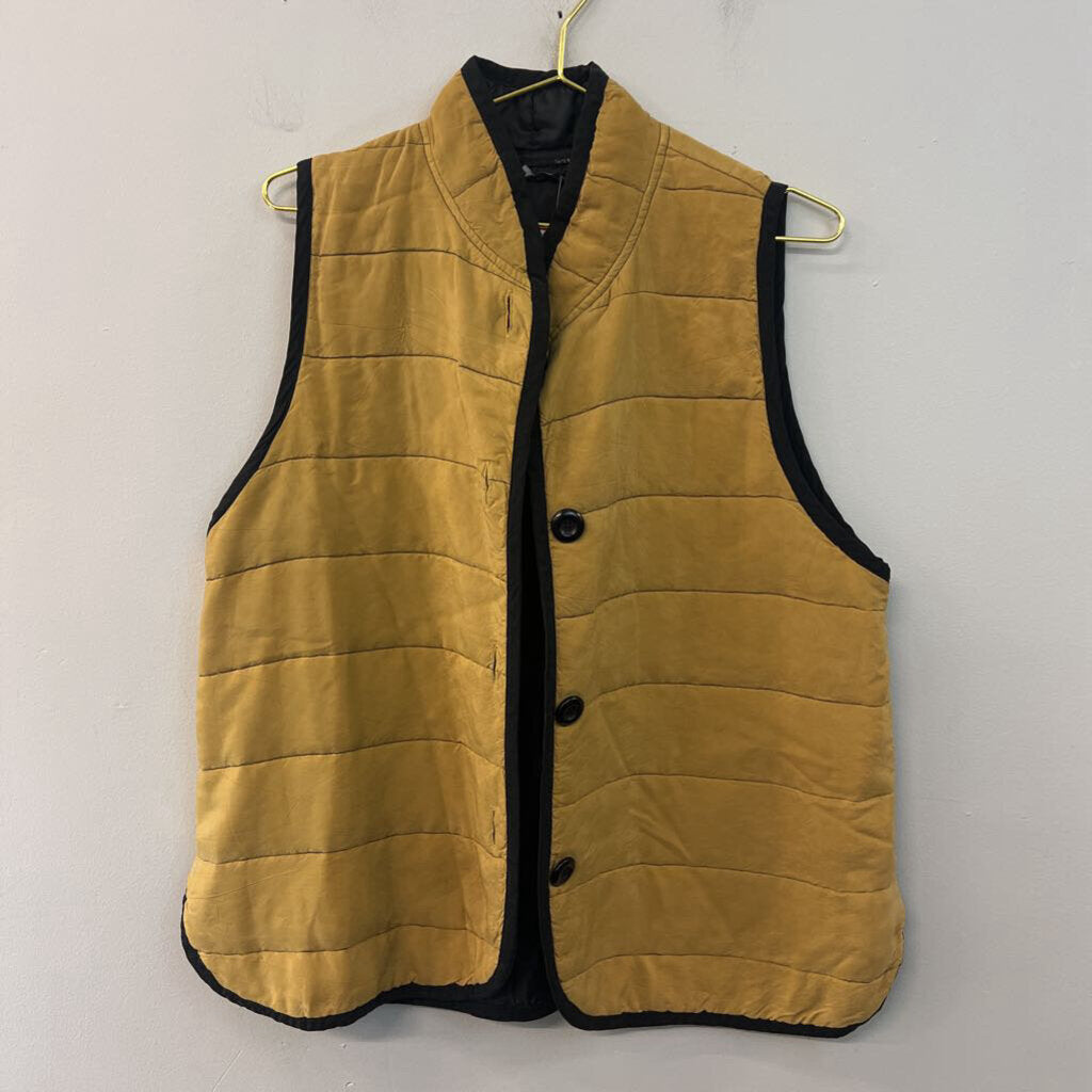 Christy Allen Brown/ Black Quilted Vest Jacket Medium