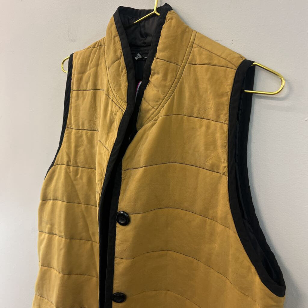 Christy Allen Brown/ Black Quilted Vest Jacket Medium