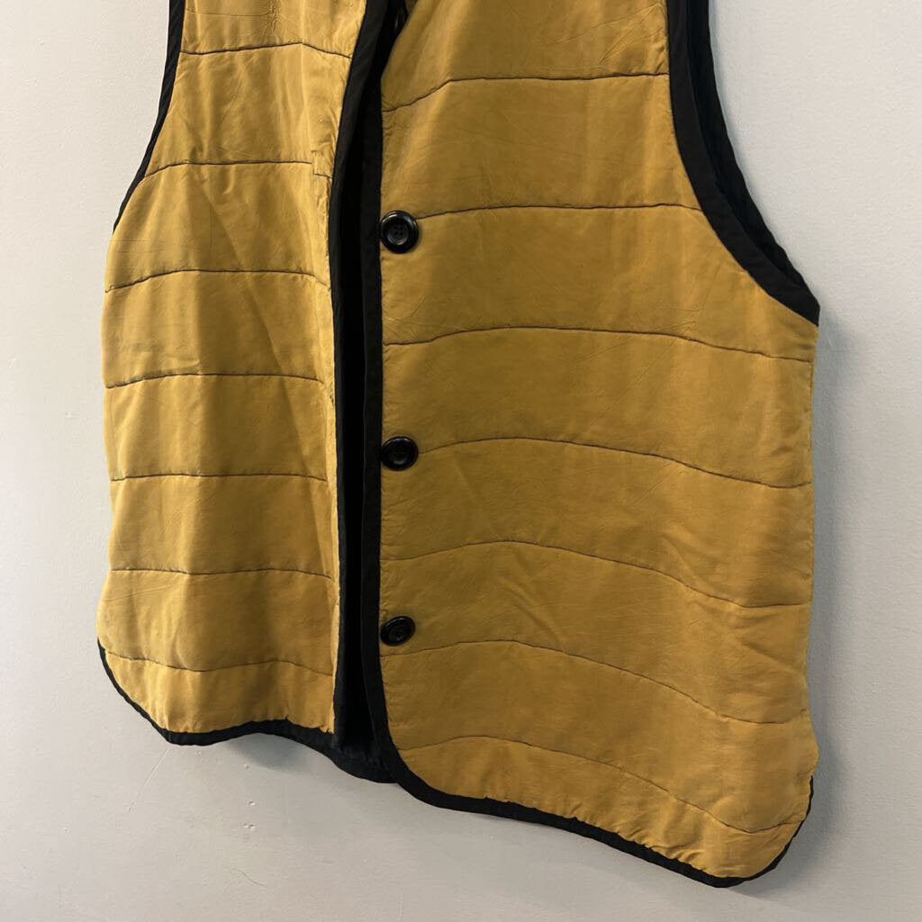 Christy Allen Brown/ Black Quilted Vest Jacket Medium