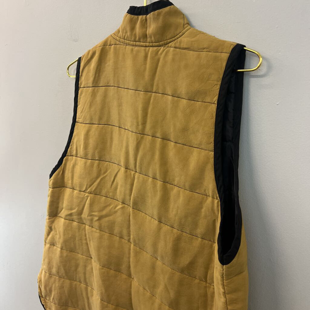 Christy Allen Brown/ Black Quilted Vest Jacket Medium