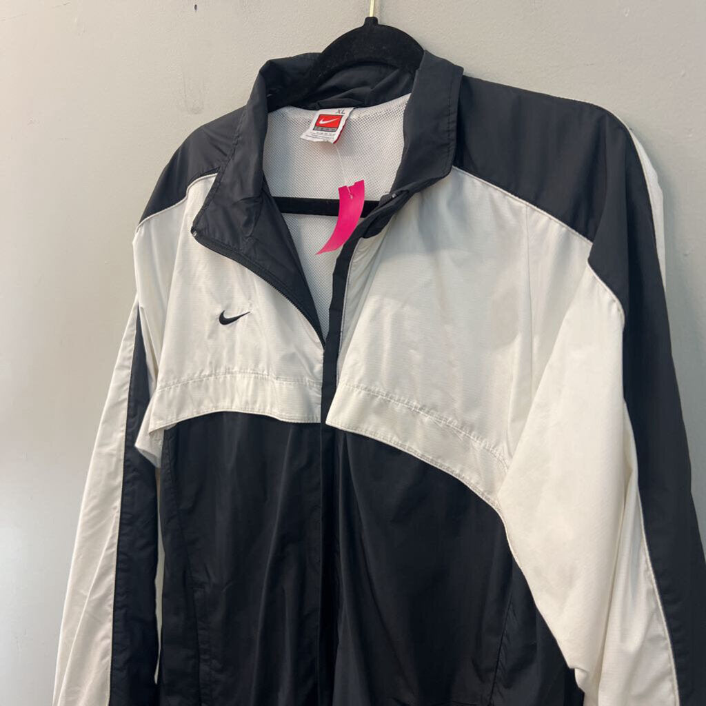 Nike Black/ White Long Sleeve Windbreaker Zip Up Jacket Extra Large