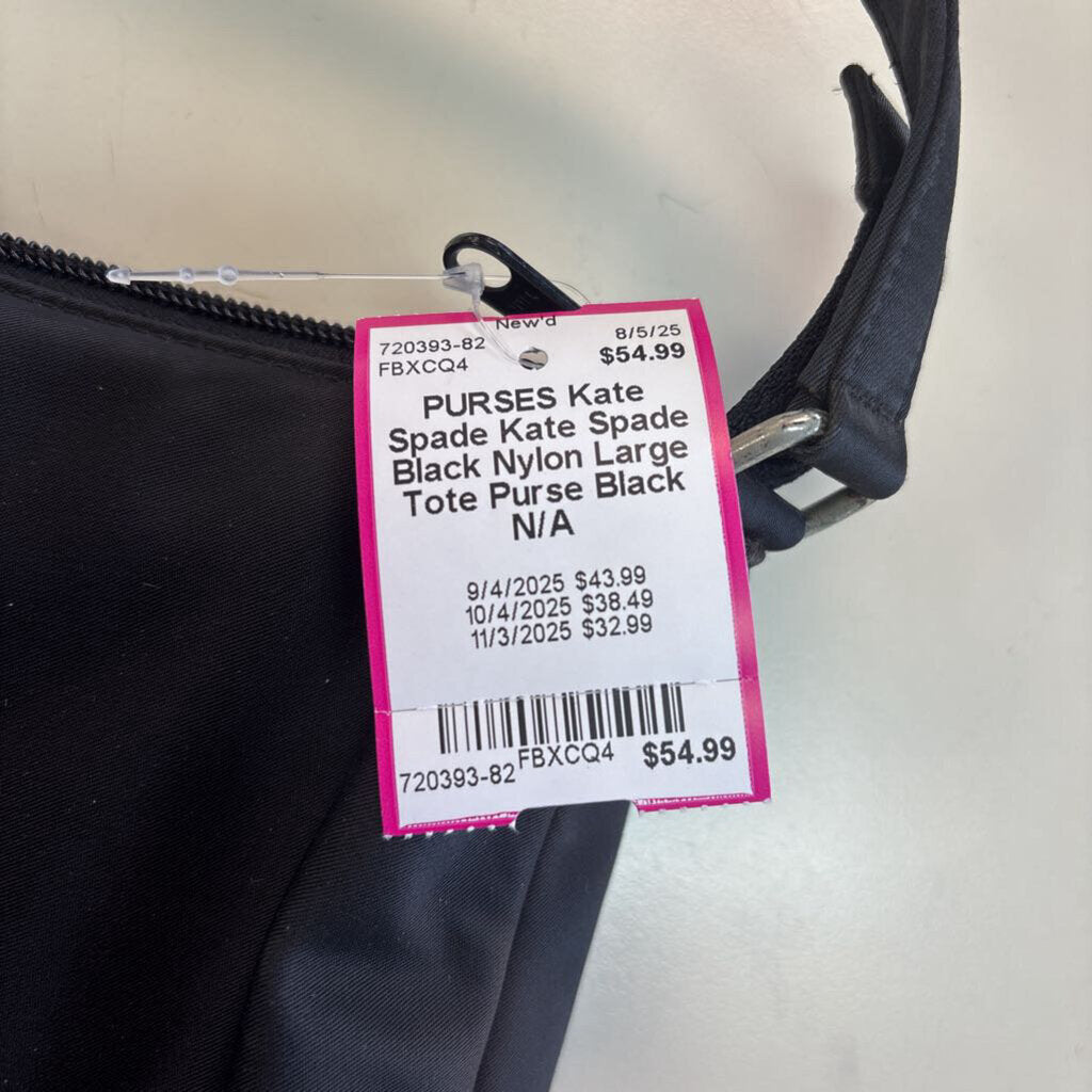 Kate Spade Black Nylon Large Tote Purse