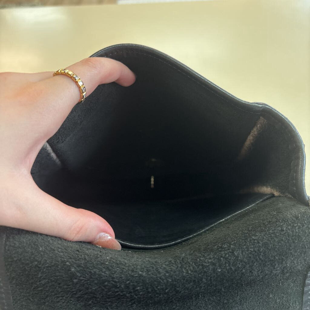 Coach Black Leather Fold Over Small Crossbody Purse