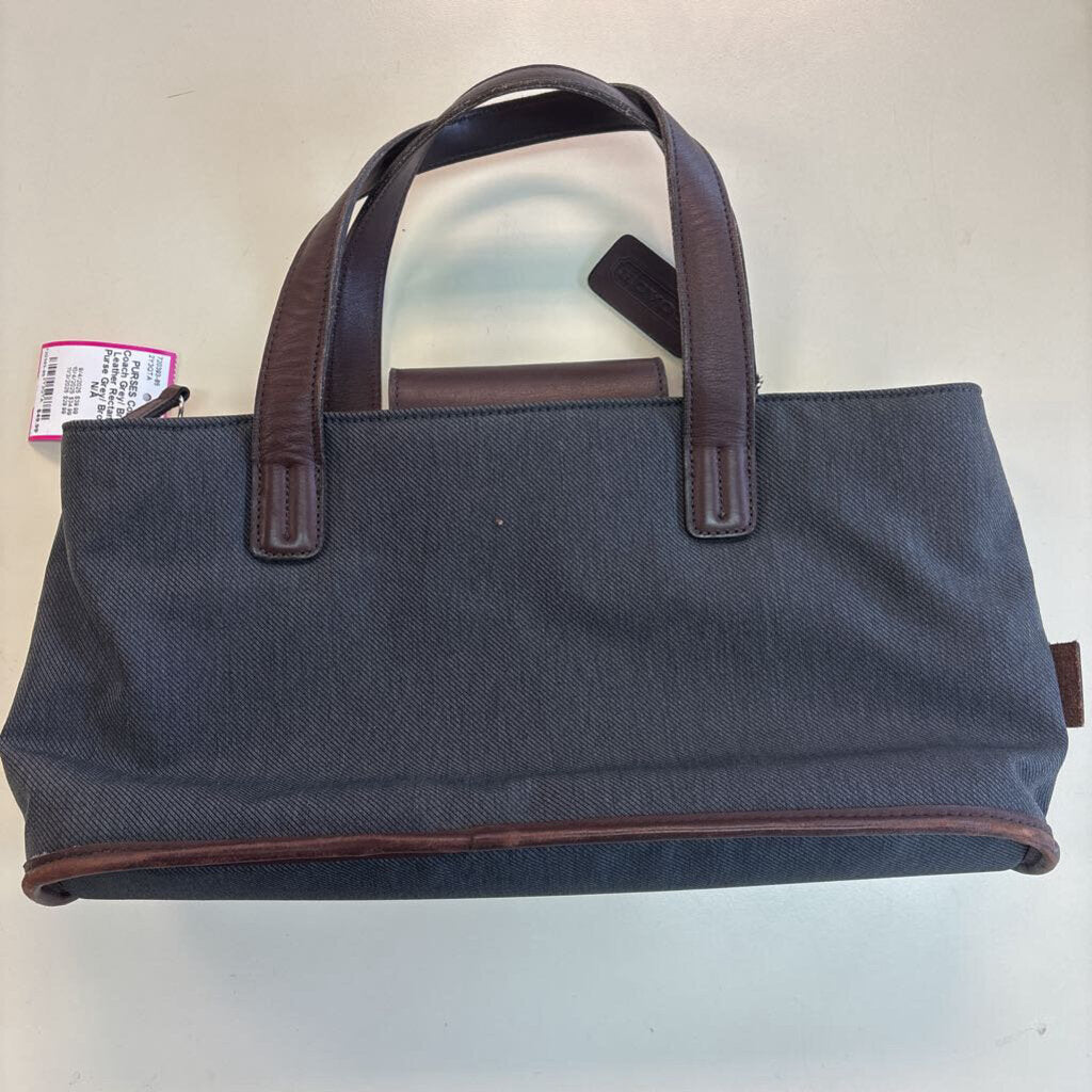 Coach Grey/ Brown Leather Rectangle Purse