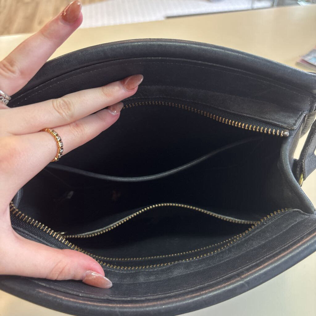 Coach Black Leather Crossbody Purse