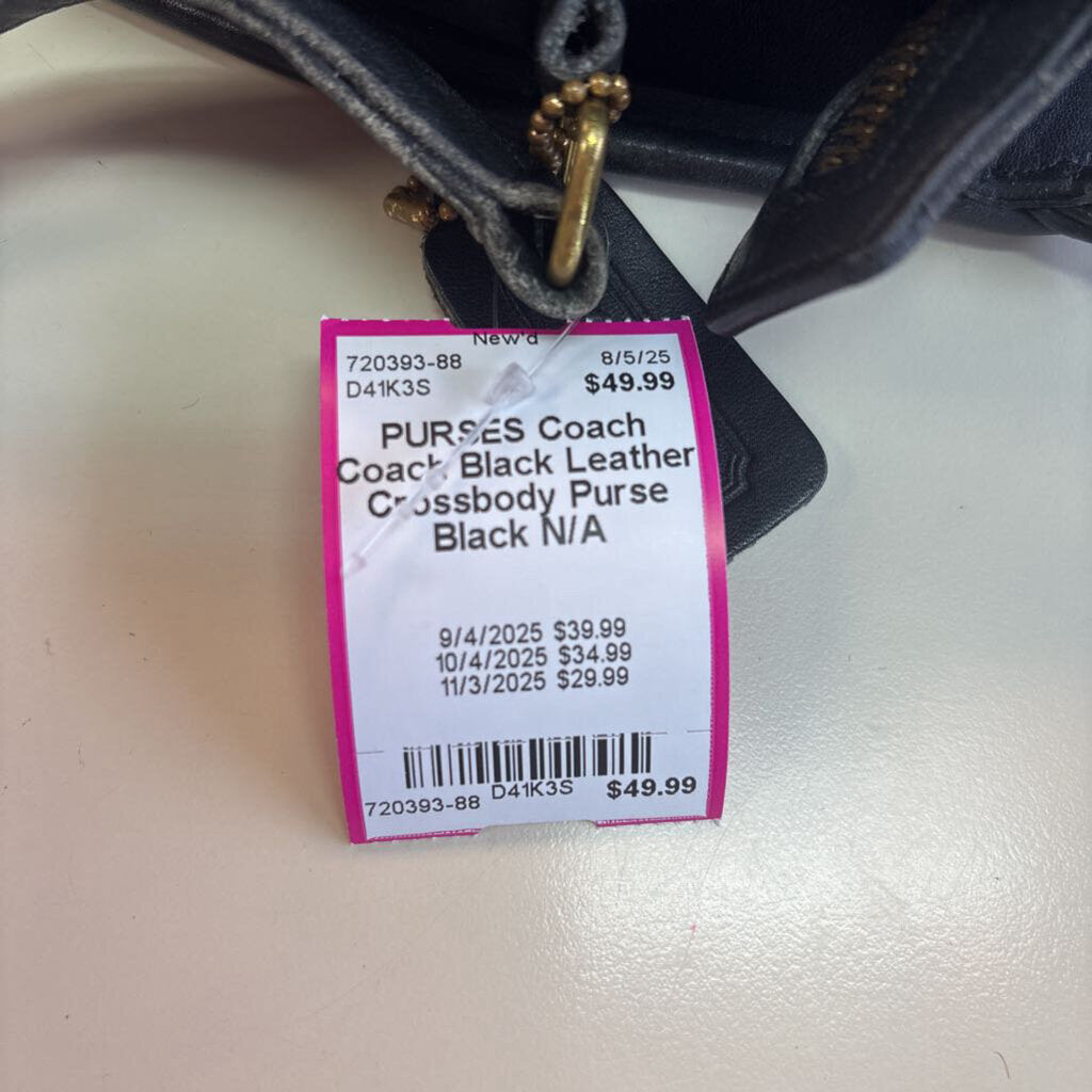 Coach Black Leather Crossbody Purse