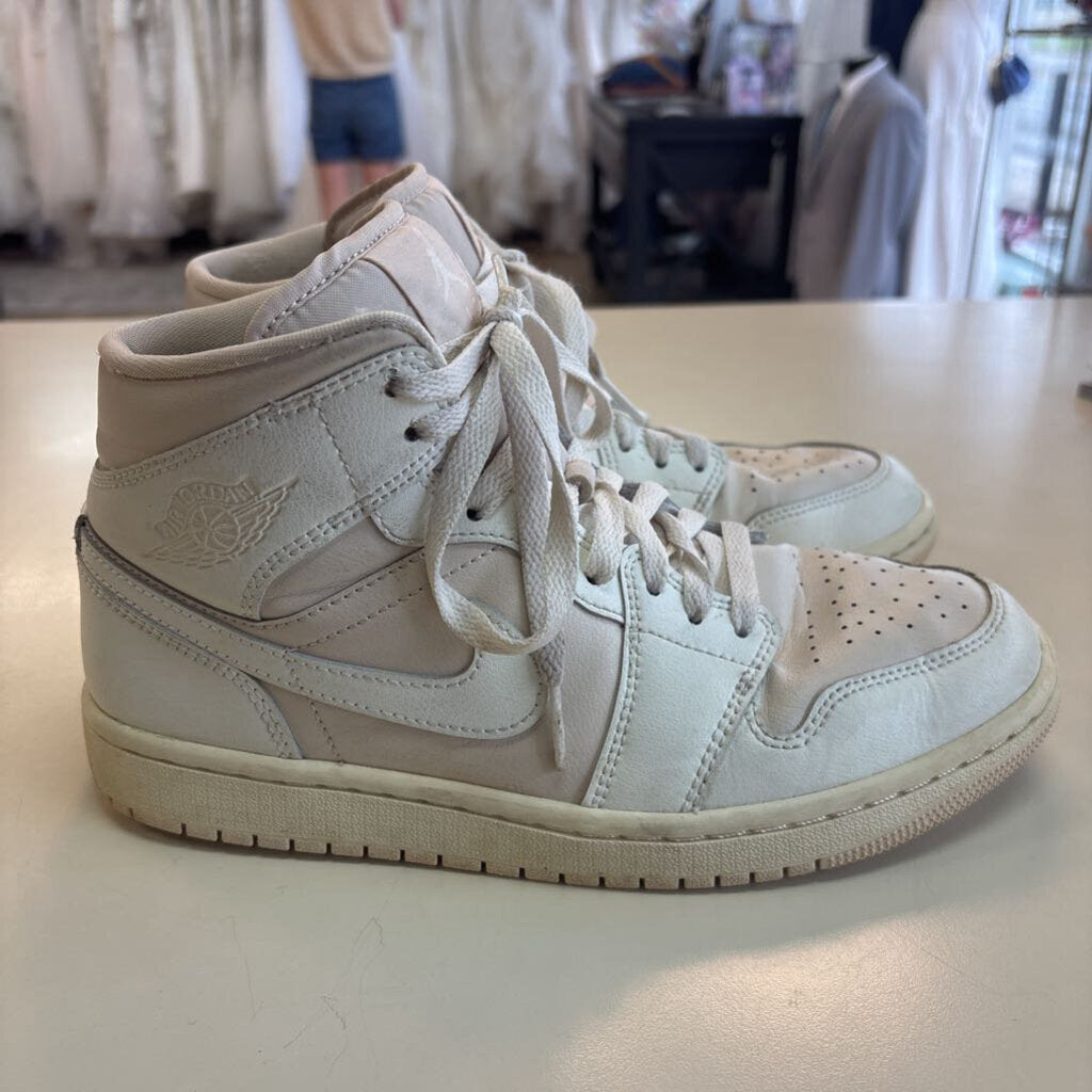 Nike Air Jordan 1 Mid Light Tank/ White Sneakers 8