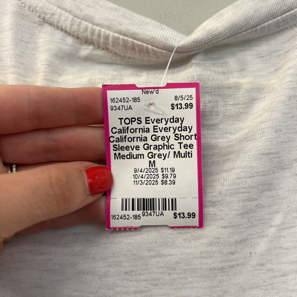 Everyday California Grey Short Sleeve Graphic Tee Medium