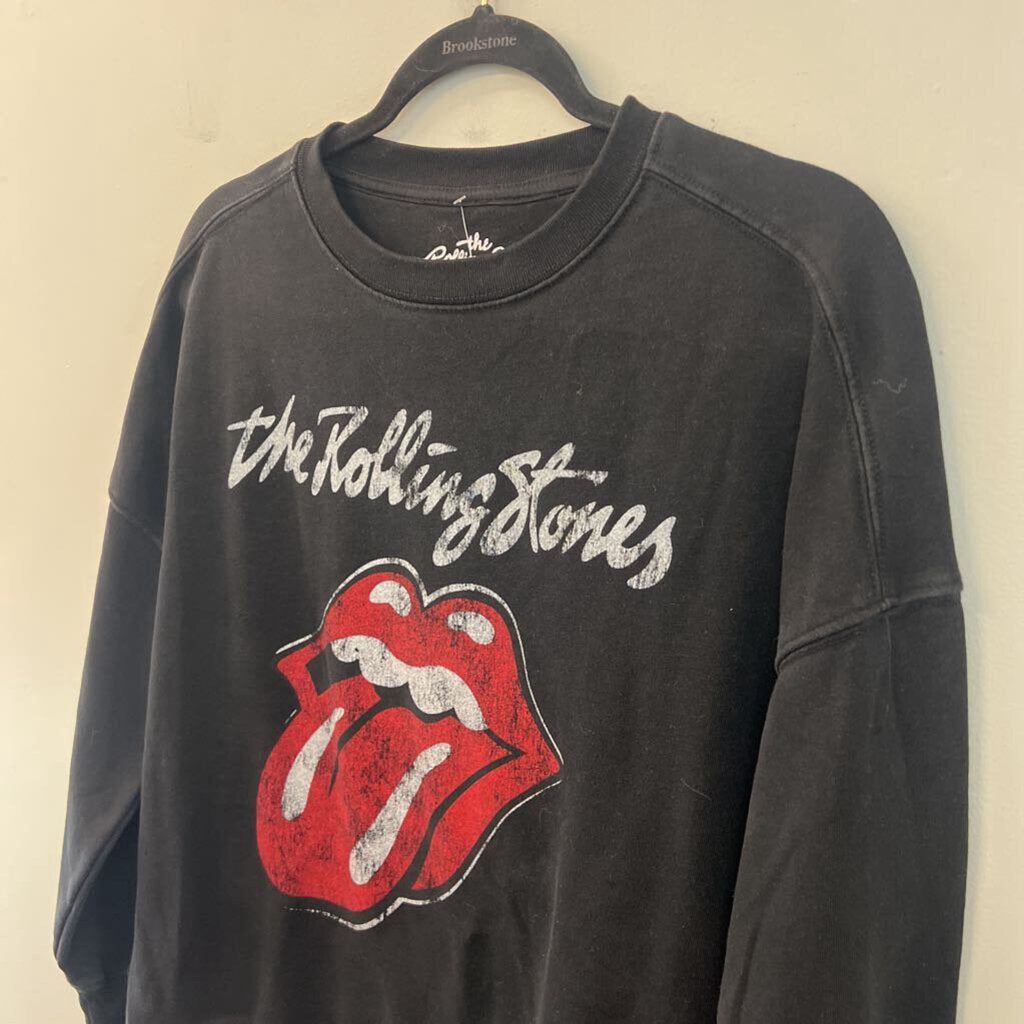The Rolling Stones Black Graphic Long Sleeve Pullover Extra Small