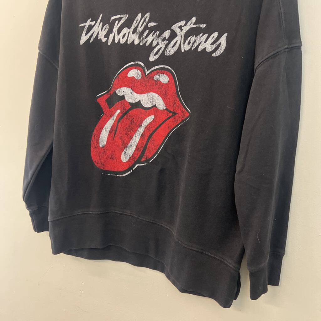 The Rolling Stones Black Graphic Long Sleeve Pullover Extra Small