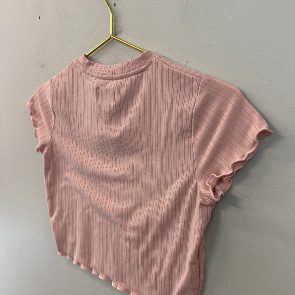 Pink Short Sleeve Crop Top Extra Small